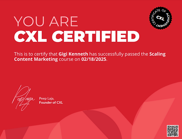 Gigi Kenneth certification