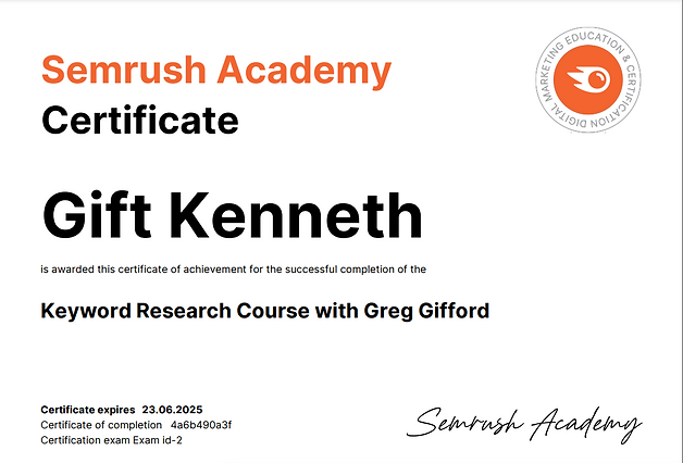 Gigi Kenneth certification