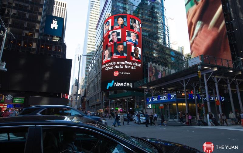 Featured on the Nasdaq billboard in Times Square with The Yuan