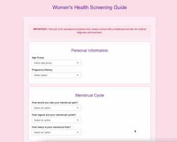 Women's Health Screening Guide